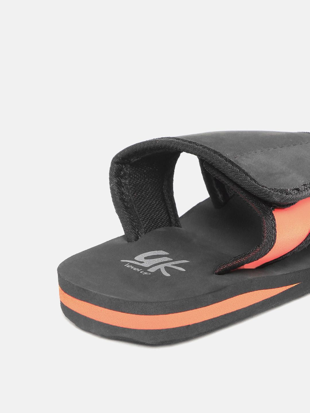 YK Kids Black Solid Velcro Sliders