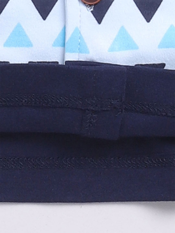 Moms Love Infant Boys Printed Pure Cotton Shirt with Joggers