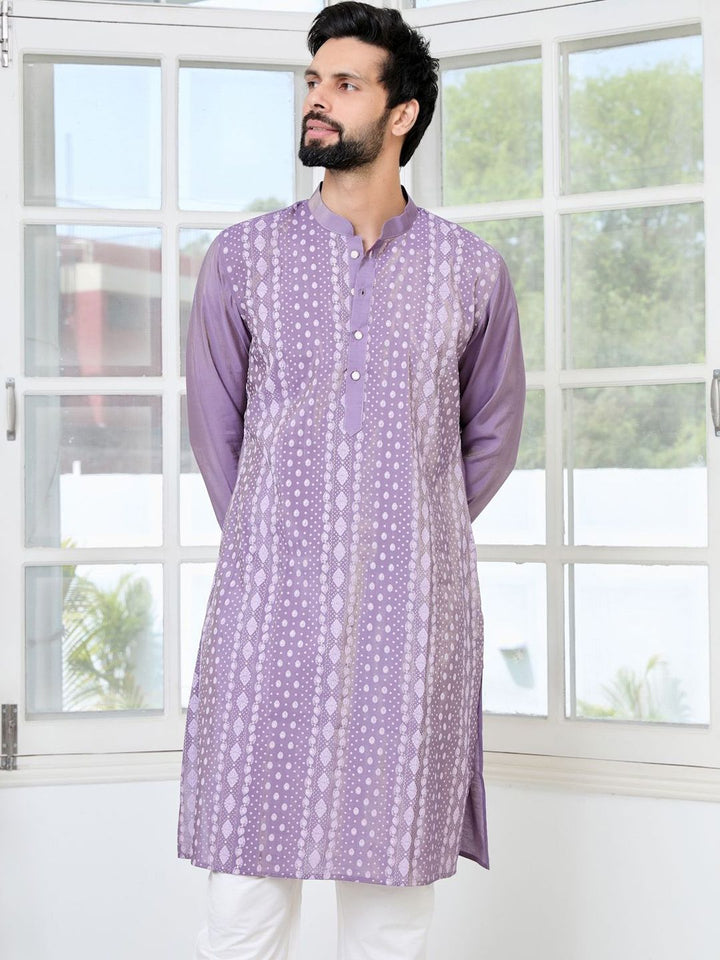 See Designs Men Embroidered Regular Sequinned Pure Cotton Kurta with Pyjamas