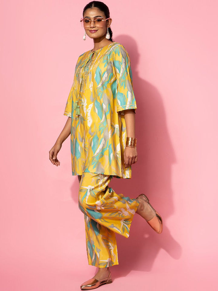 Libas Women Printed A-Line Tunic & Palazzo Co-Ords