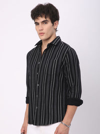 VASTRADO Men Classic Slim Fit Opaque Striped Casual Shirt