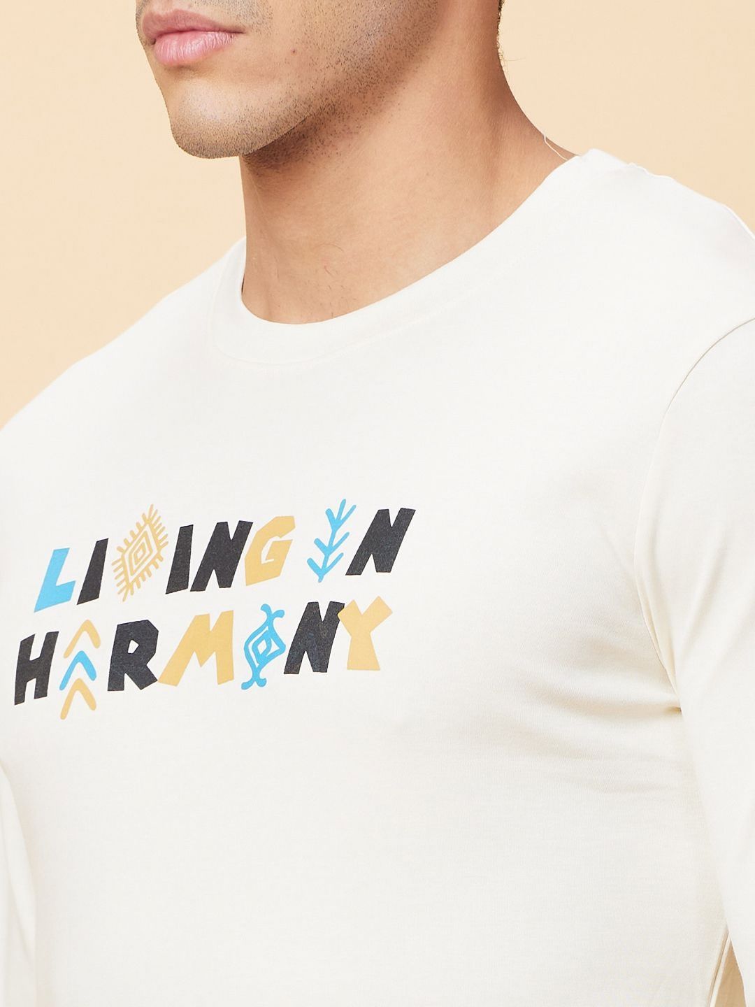 Being Human Men Typography Printed Applique T-shirt