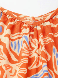 DressBerry Holiday Fusion Floral Printed Shoulder Straps Dress With Side Slits