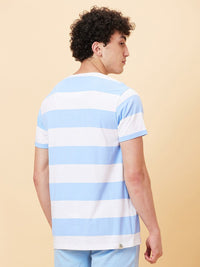Being Human Striped Round Neck Pure Cotton Casual T-shirt