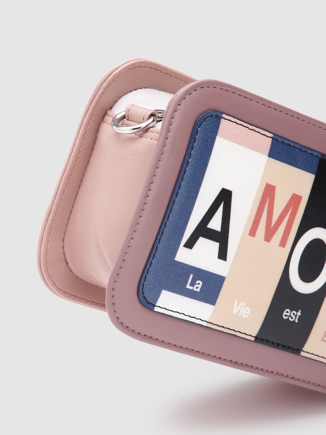 Berrylush Typography Printed Structured Sling Bag