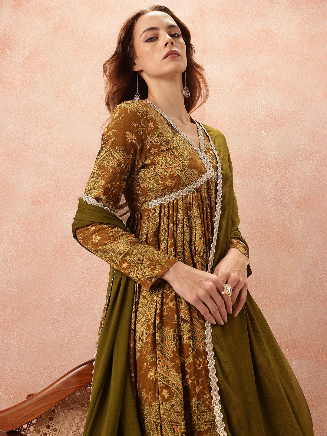 all about you Lace Taping Ethnic Dress