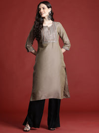 Anouk Sequinned Yoke Design  Kurta