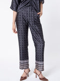 RAREISM Women Geometric Printed Slim Fit Pleated Trousers