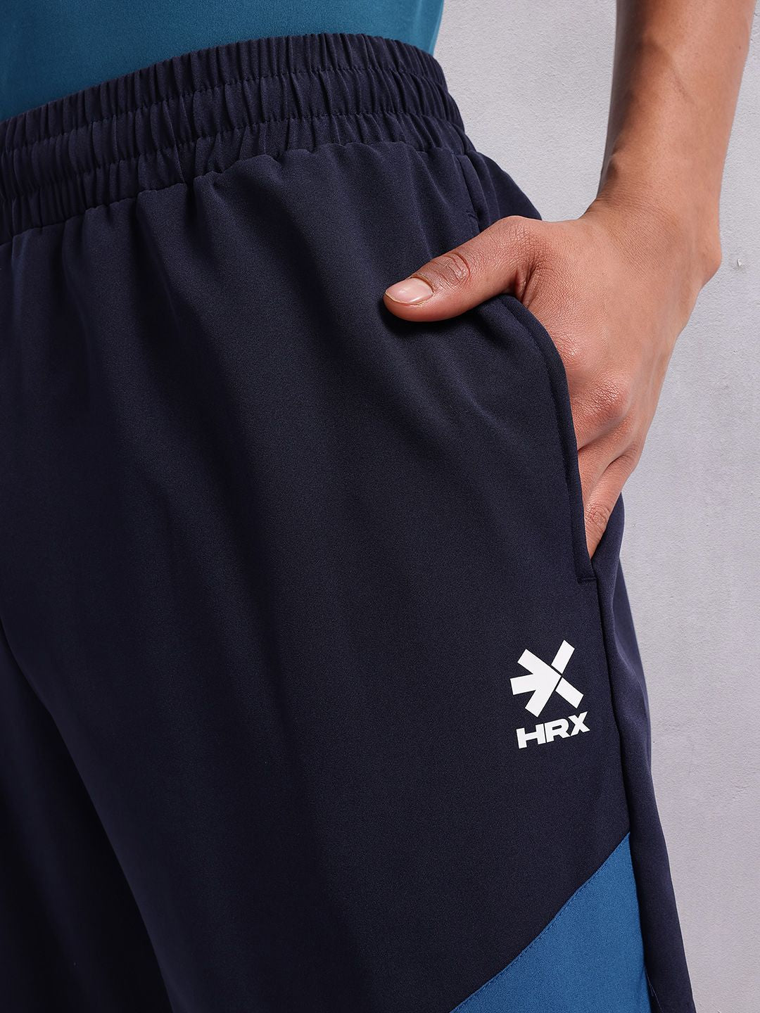 HRX by Hrithik Roshan Men Lifestyle Mid-Rise Colorblocked Casual Track Pants with Toggle