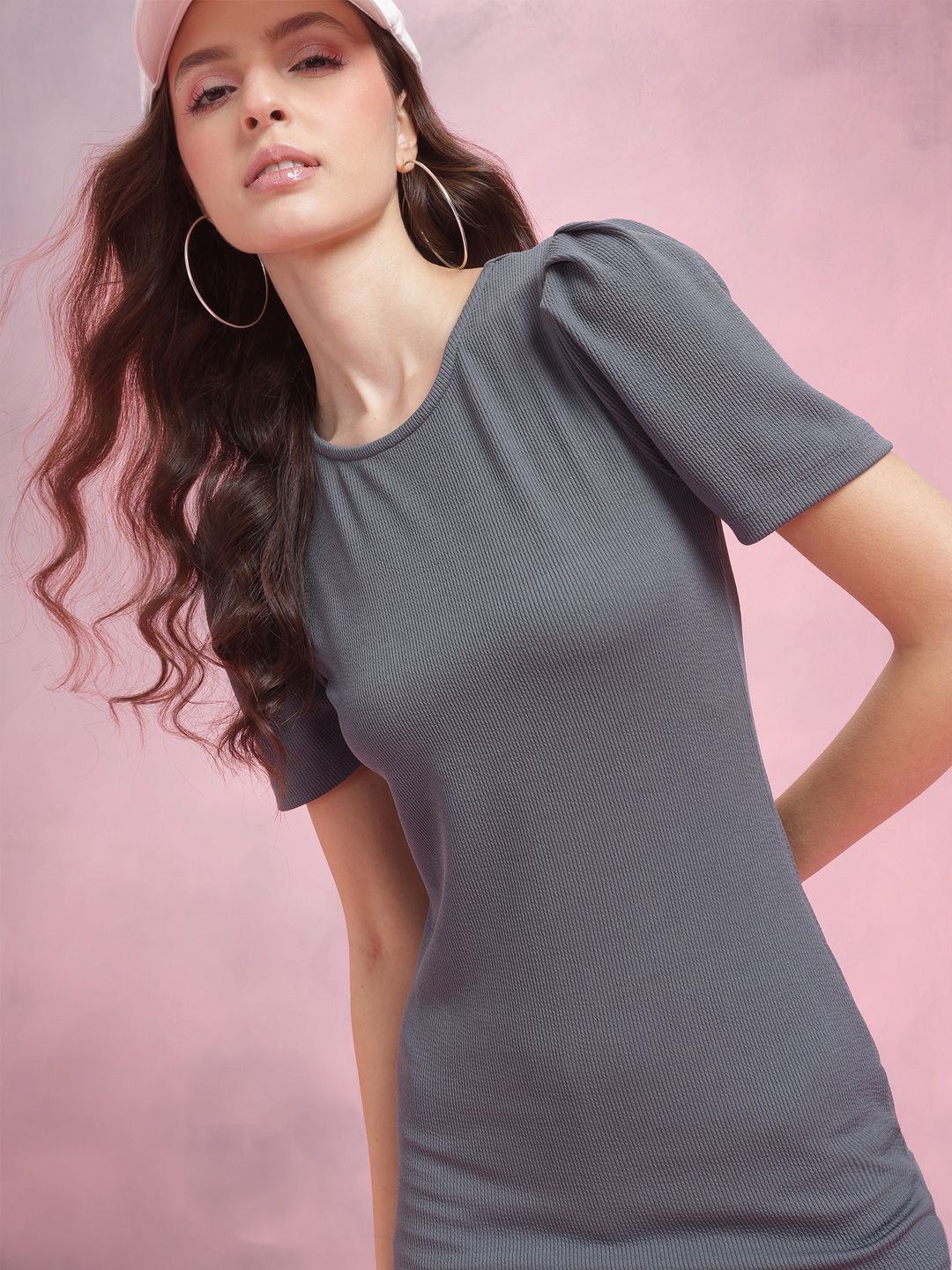 DressBerry Puff Sleeve Bodycon Dress