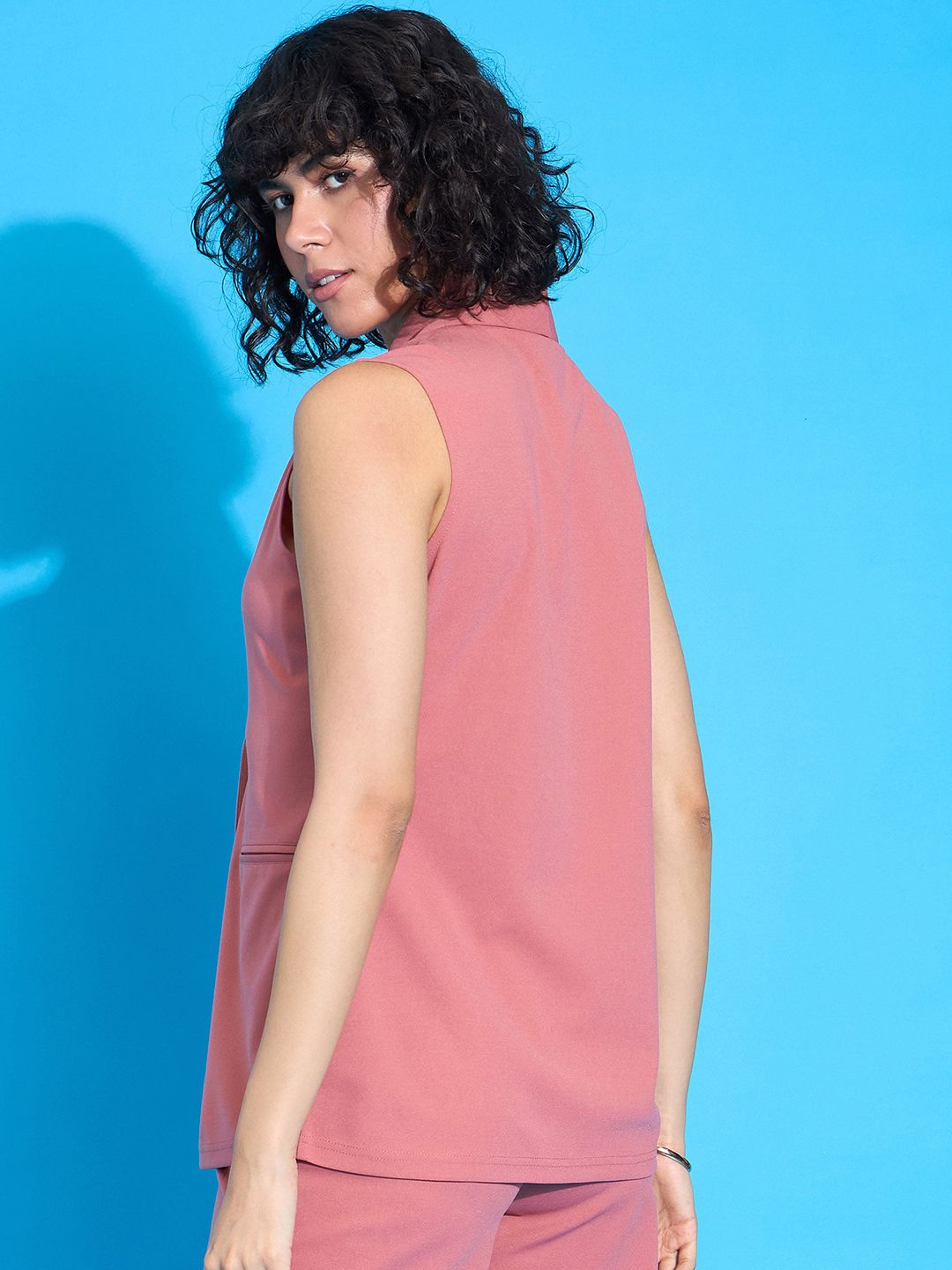 SASSAFRAS worklyf Double-Breast Sleeveless Formal Blazer