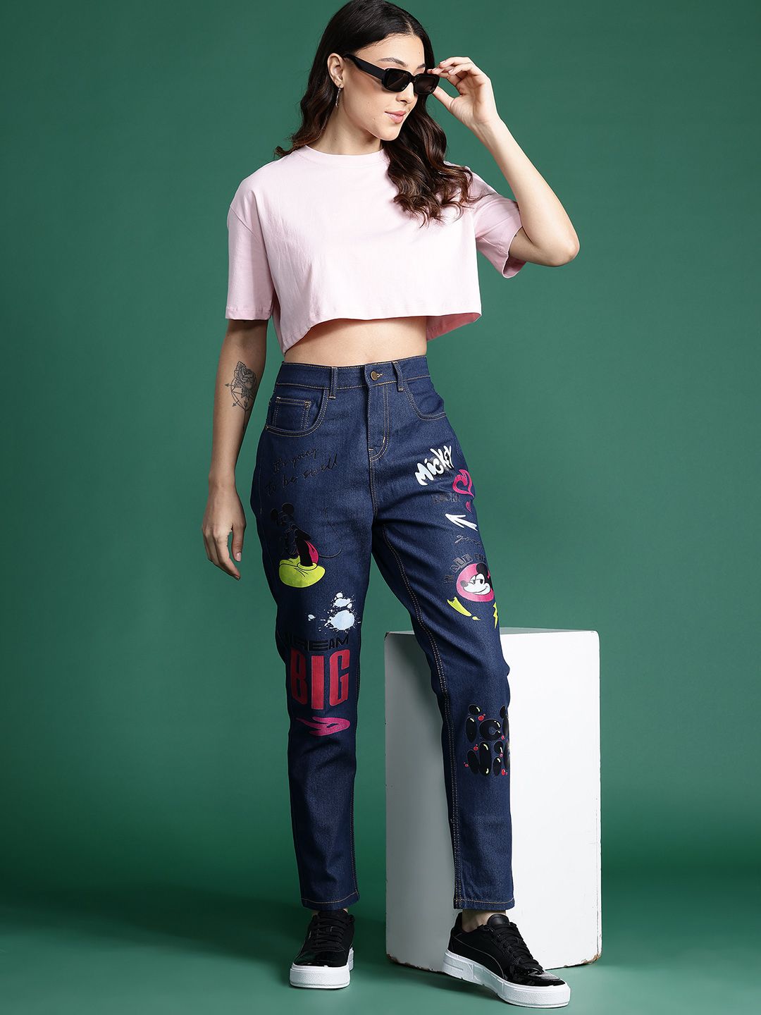 DressBerry Women Boyfriend Fit Printed Stretchable Jeans