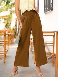 DressBerry Women Urban Blend Smocked Flared Fit Trousers