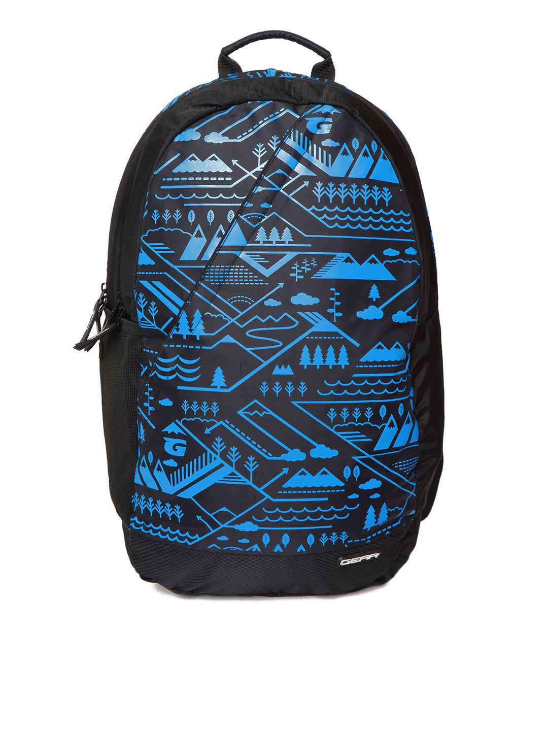 Gear Unisex Black & Blue Graphic Backpack