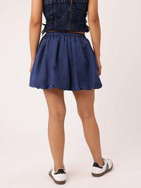 DressBerry Women Gathered A-Line Mini Skirt