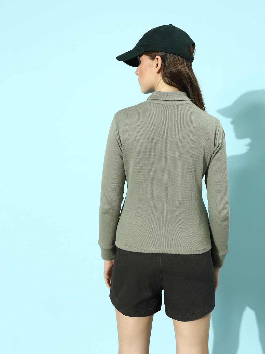 STREET 9 Women Beautiful Grey Solid Knitted Top