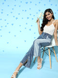 SASSAFRAS Woman Blue High-Rise Slim Fit Jeans
