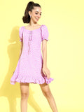 Berrylush Tie-Up Neck A-Line Dress