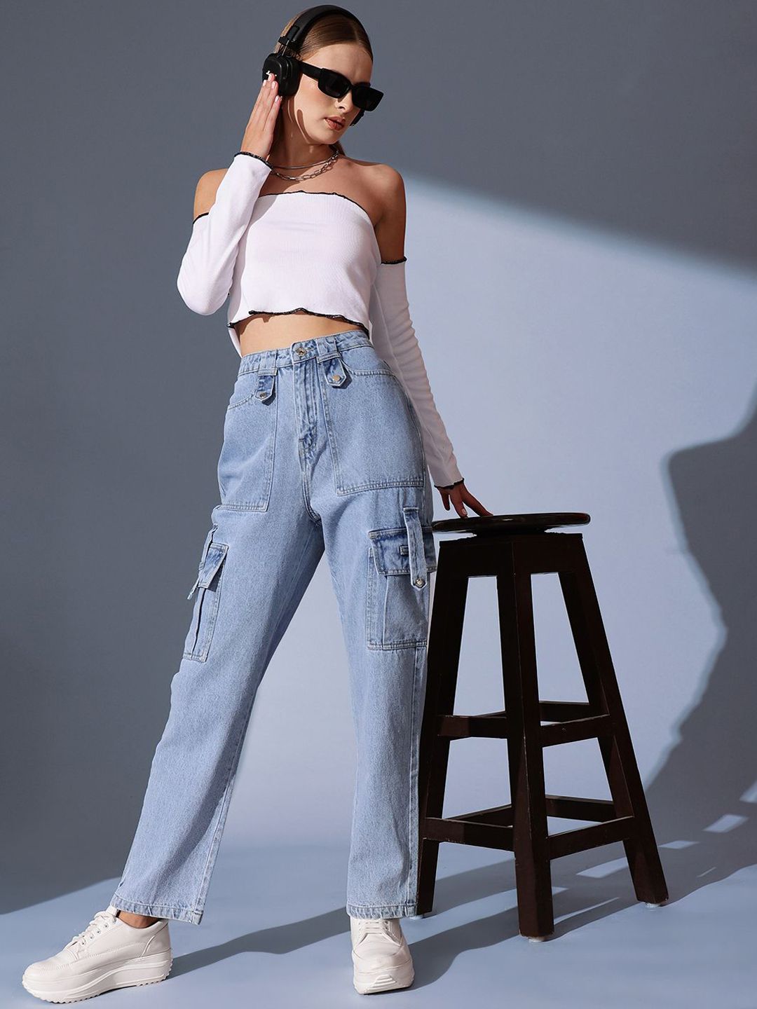 STREET 9 Women Comfort High-Rise Cotton Clean Look Jeans