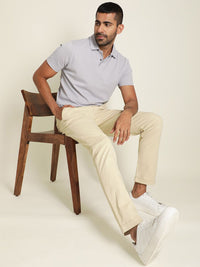 RARE RABBIT Jacob Solid Cotton Slim Fit Mid-Rise Trouser