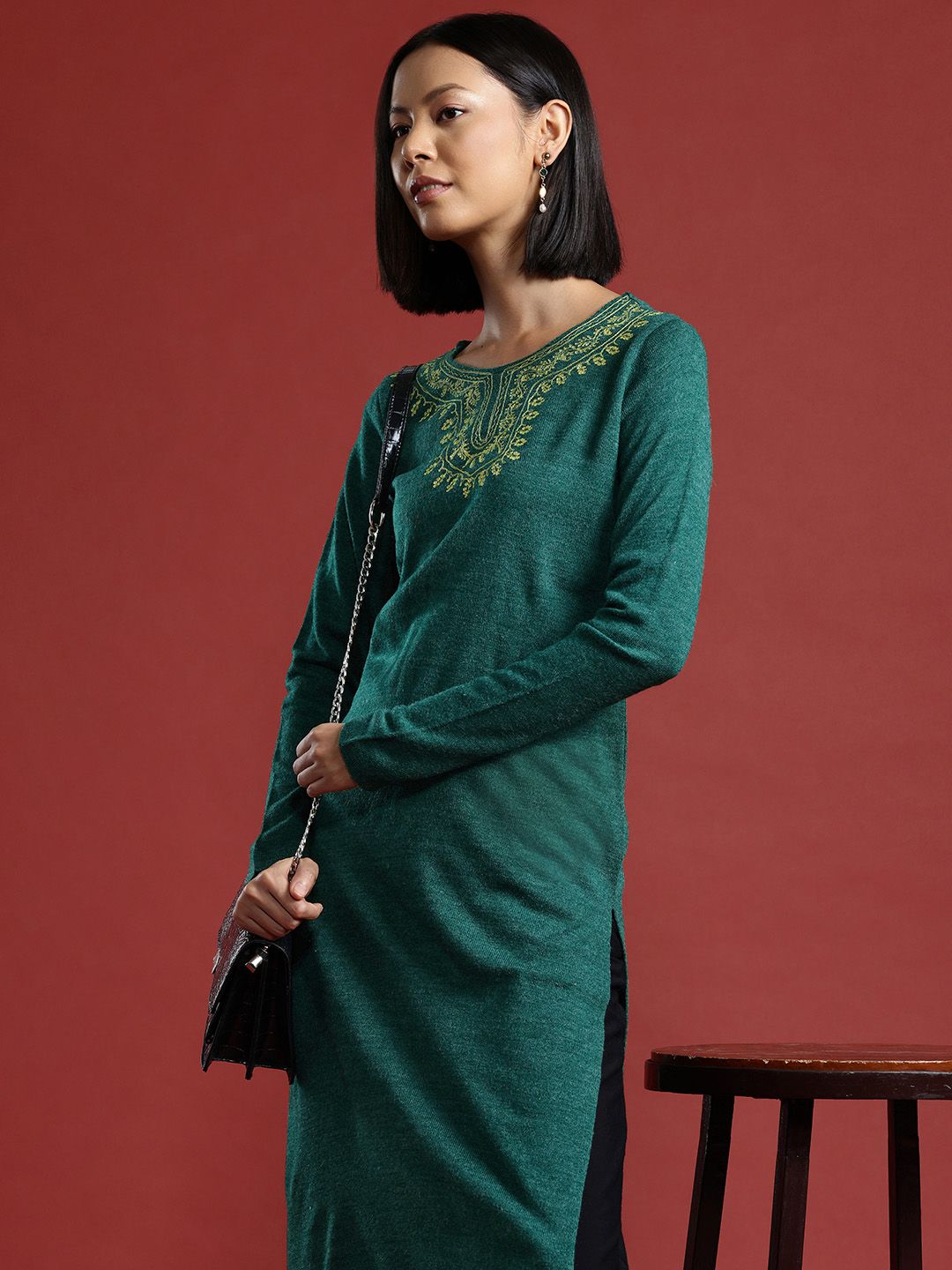 all about you Zari Yoke Design Winter Kurta