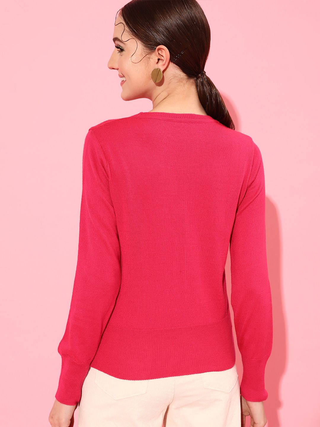 STREET 9 Women Typography Embellished Acrylic Pullover