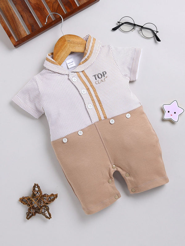 Moms Love Infant Boys Pure Cotton Colourblocked Rompers