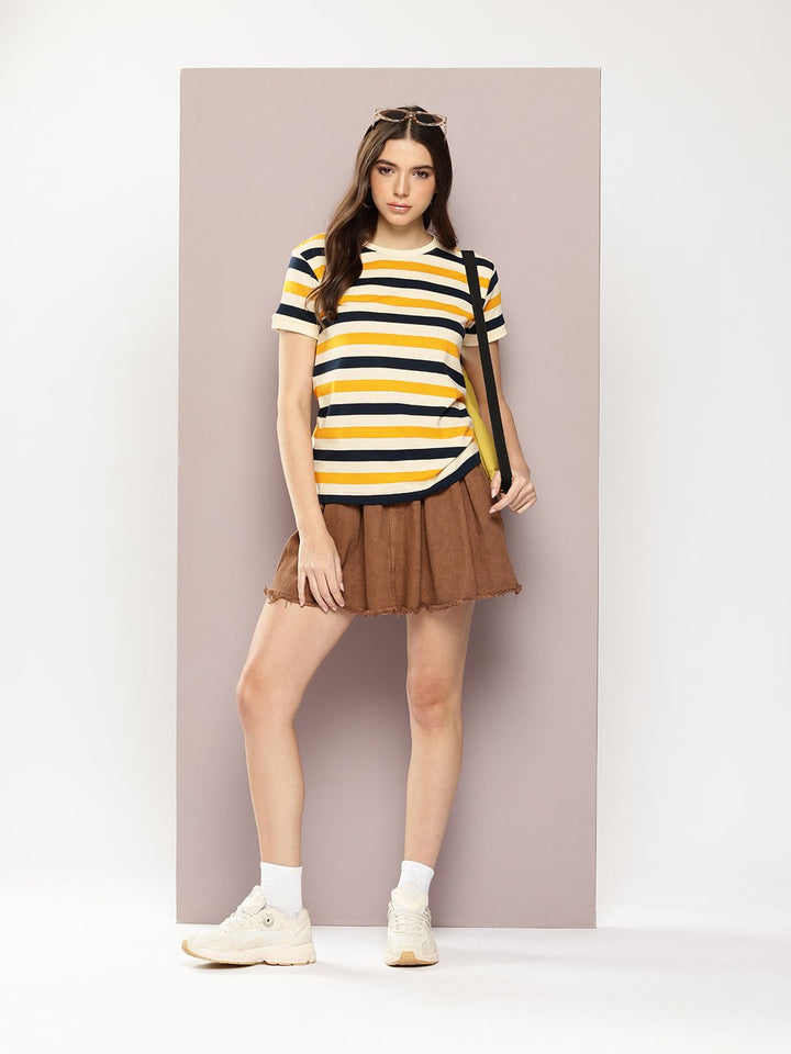 Dillinger Women Short Sleeve Regular Yarn Dyed Tshirt