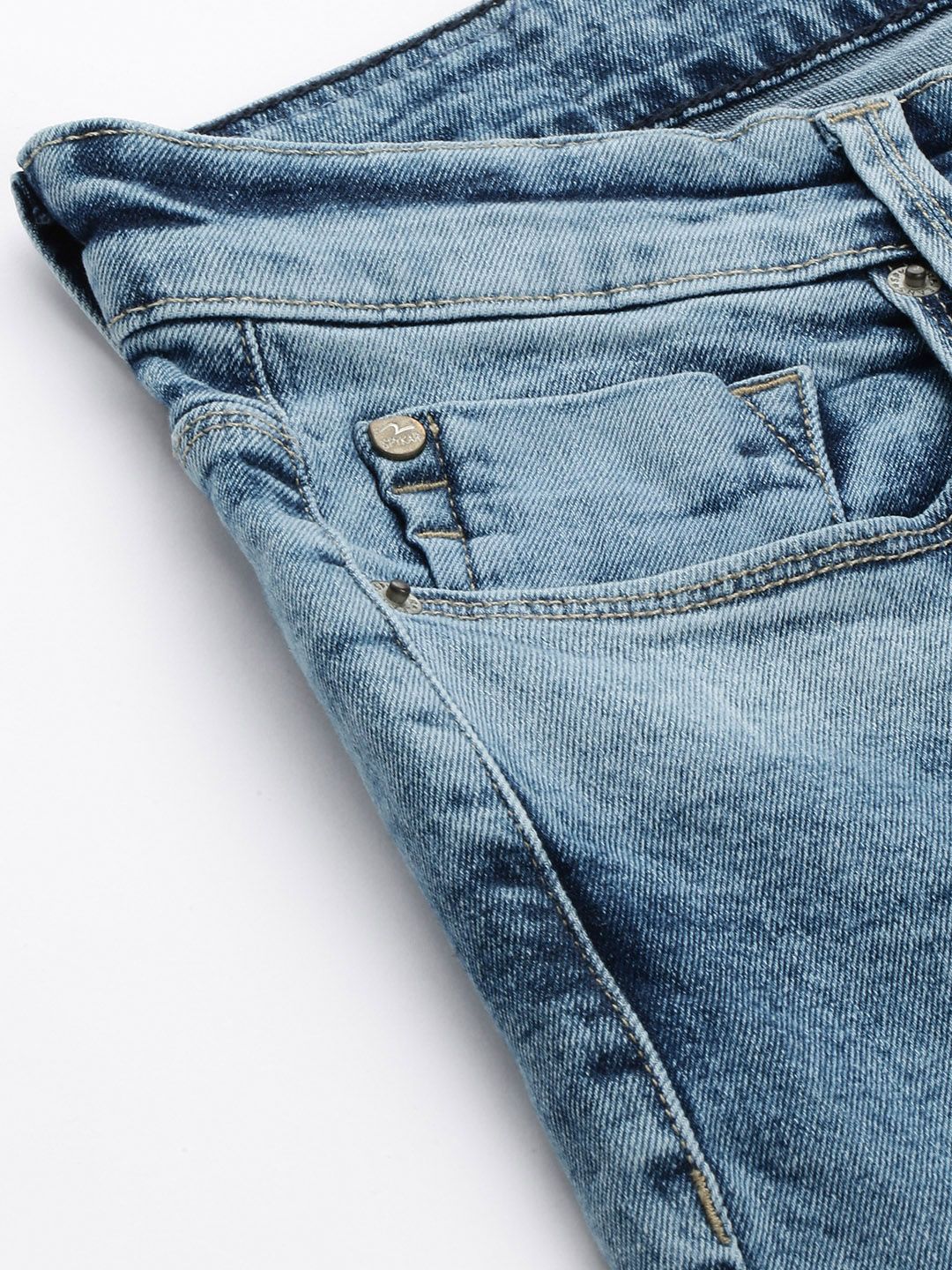 SPYKAR Men Kano Slim Fit Heavy Fade Stretchable Jeans