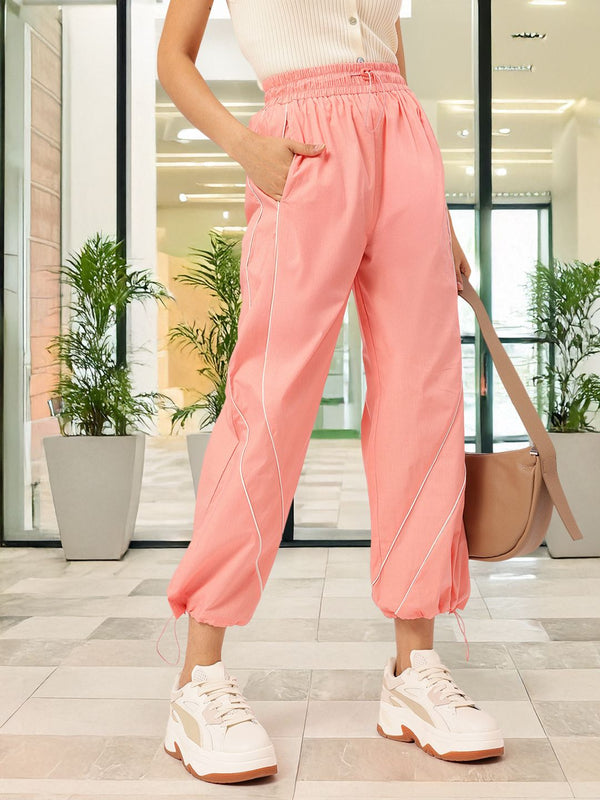 DressBerry Women Relaxed Rebel High-Rise Toggle Hem Joggers