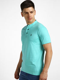 Urbano Fashion Band Collar Pure Cotton Slim Fit T-shirt