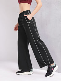 HRX by Hrithik Roshan Women Contrast Piping Rapid-Dry Flared Training Track Pants