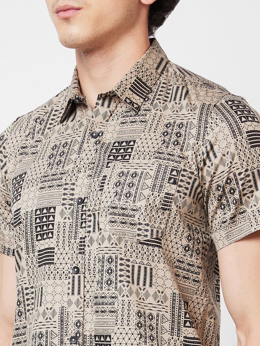SPYKAR Abstract Opaque Printed Cotton Casual Shirt
