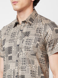 SPYKAR Abstract Opaque Printed Cotton Casual Shirt