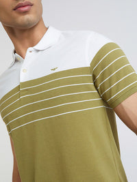 Park Avenue Men Colourblocked Polo Collar Slim Fit T-shirt
