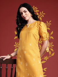 Anouk Checked Puff Sleeve Kurta