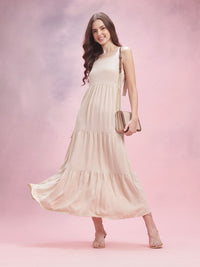 DressBerry Crinkle Effect Smocked Tiered Dress