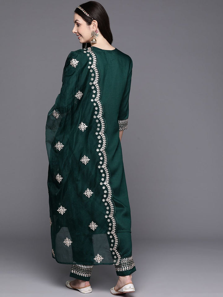 Indo Era Women Ethnic Motifs Embroidered Gotta Patti Kurta with Trousers & Dupatta