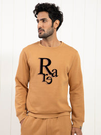 RARE RABBIT Men Argyll Typography Printed Sweatshirt