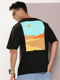 DILLINGER Men Graphic Printed Oversized Drop-Shoulder Sleeves Pure Cotton T-shirt