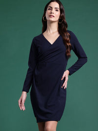 DressBerry Pleated Detail Wrap Dress