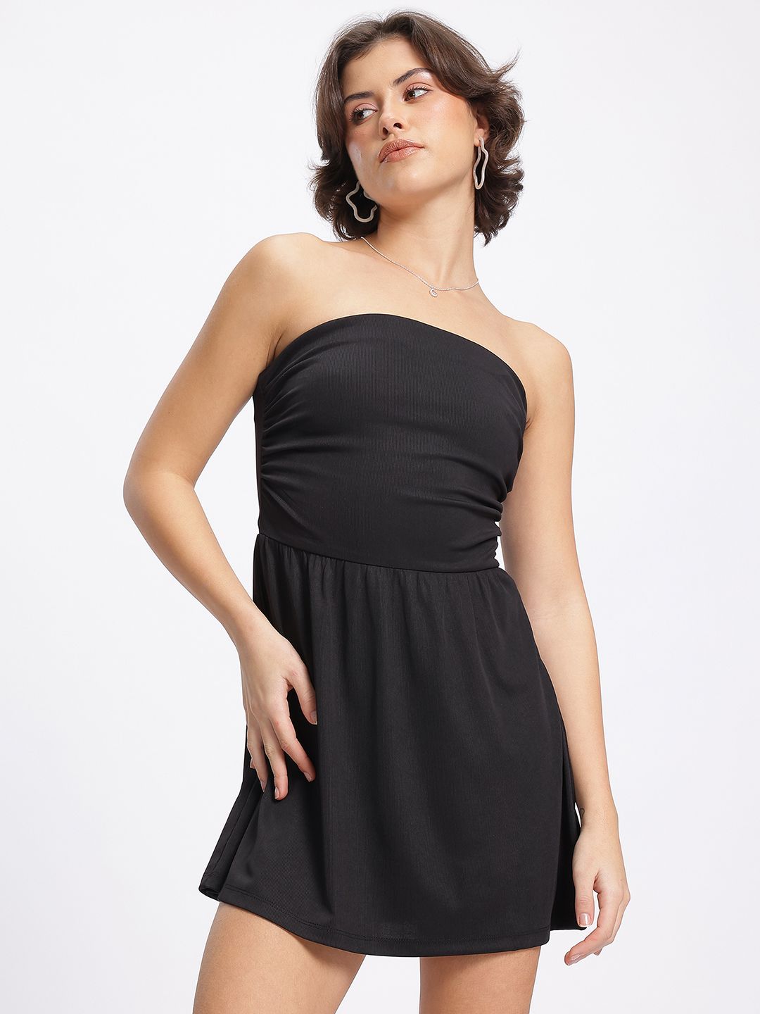 DressBerry Polished Sass Mini Bandeau Dress