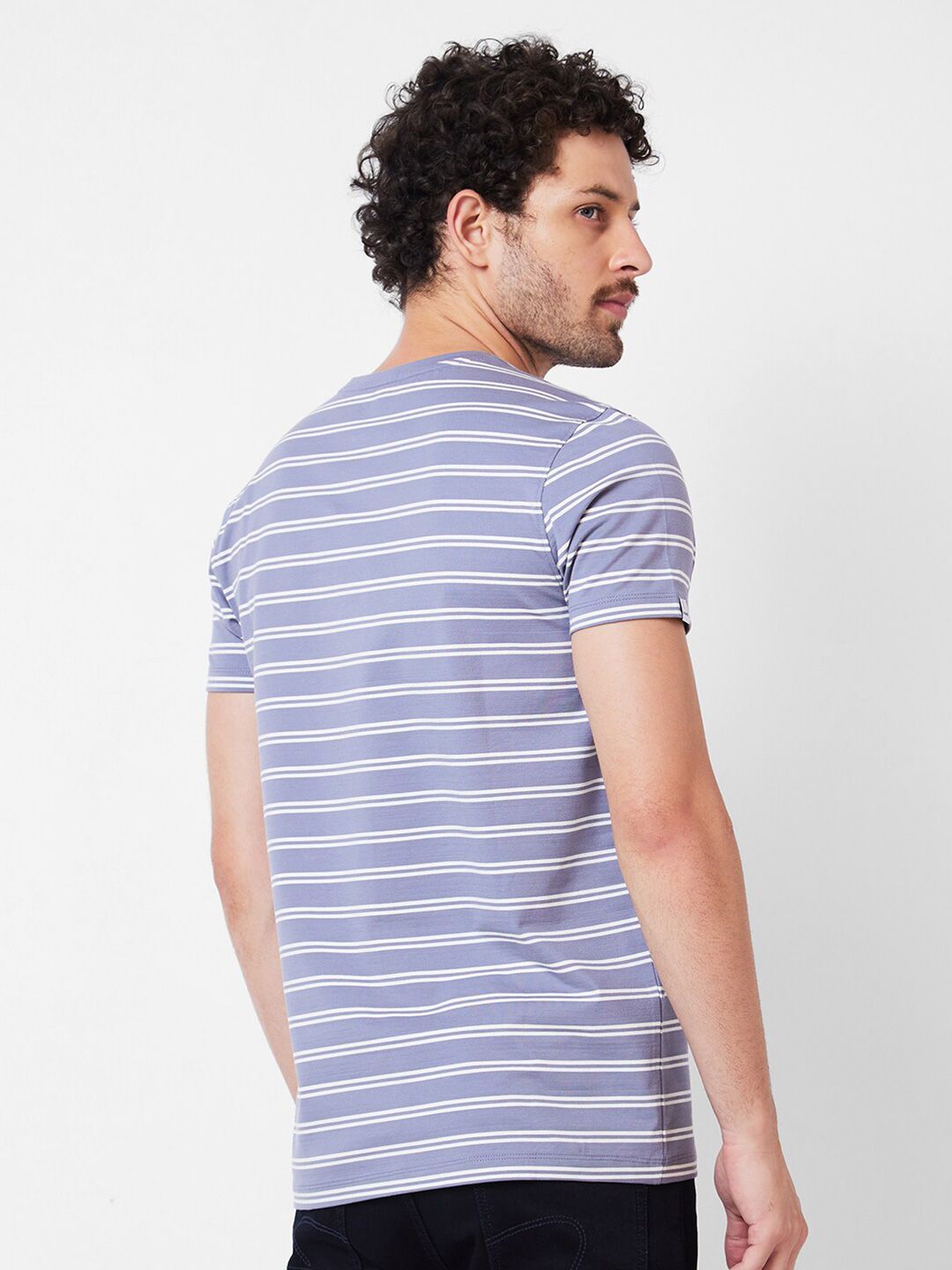 SPYKAR Striped Cotton Slim Fit T-shirt