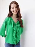 DressBerry Regencycore Ruffles Lace Inserts Top