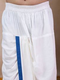 pspeaches Boys Mandarin Collar Floral Yoke Design Regular Thread Work Kurta with Dhoti Pants