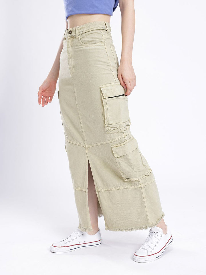 DressBerry Versatile Vogue Cargo Style Denim Maxi Skirt