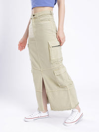 DressBerry Versatile Vogue Cargo Style Denim Maxi Skirt