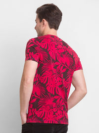 Being Human Men Red Printed Cotton  T-shirt