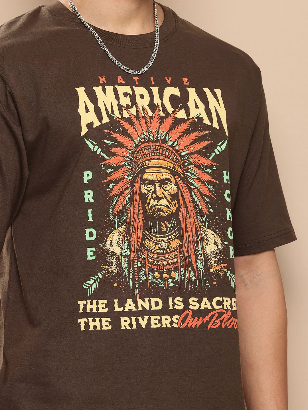 Difference of Opinion Men Printed Pure Cotton Oversized T-shirt