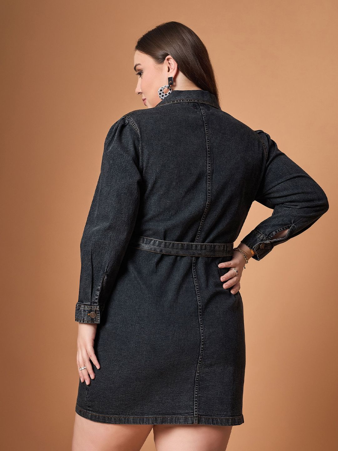 SASSAFRAS Curve Denim Shirt Dress